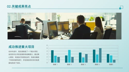 蓝色商务风年中总结汇报PPT