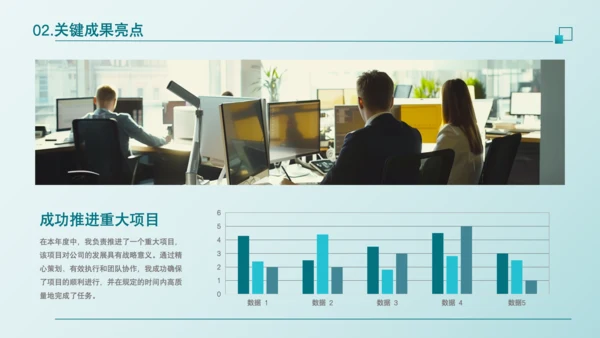 蓝色商务风年中总结汇报PPT