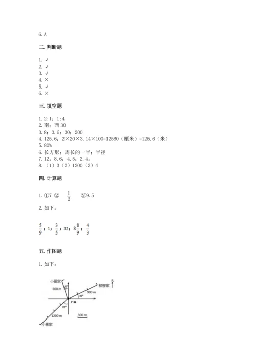 小学六年级上册数学期末测试卷附参考答案（轻巧夺冠）.docx