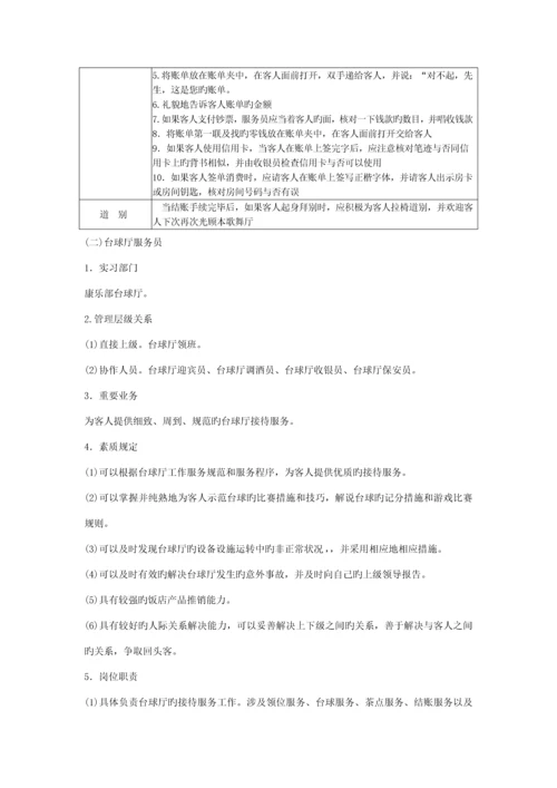 康乐部实习工作标准手册.docx