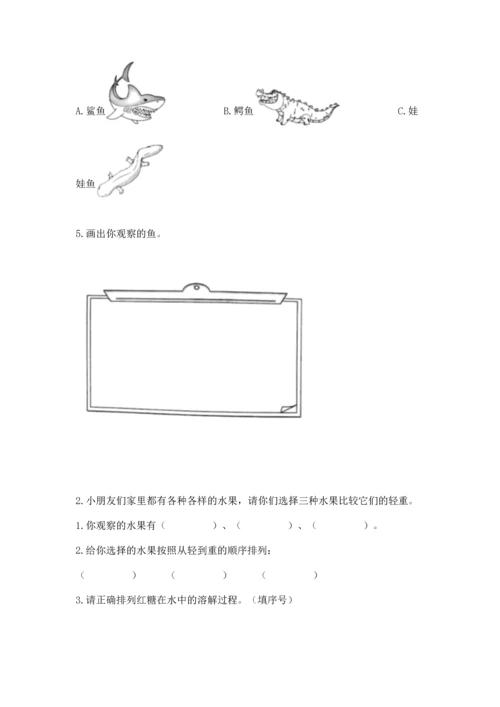 教科版一年级下册科学期末测试卷及答案（最新）.docx