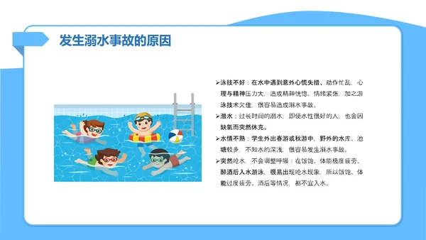 暑假防溺水游泳安全知识主题班会PPT模板