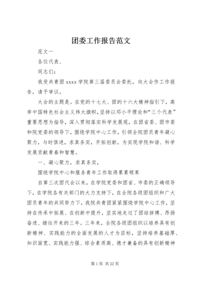 团委工作报告范文 (2).docx