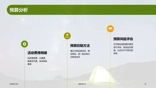 绿色现代商务露营地夏令营策划PPT模板