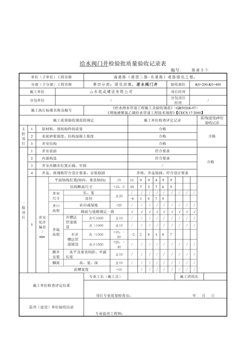 阀门井检验批质量验收记录表.docx