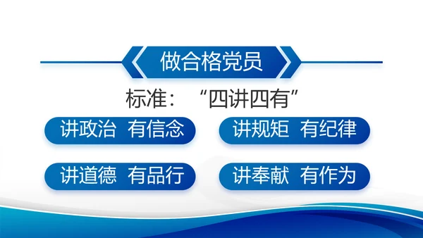 蓝色大气党支部党建述职报告动态PPT