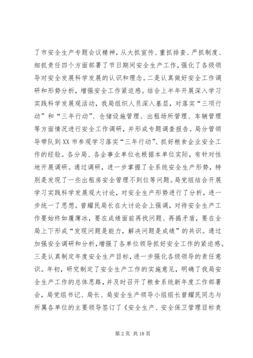 市粮食局安全工作总结及安排.docx