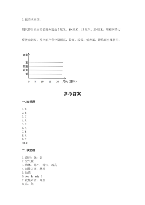 教科版科学四年级上册第一单元声音测试卷（精品）.docx