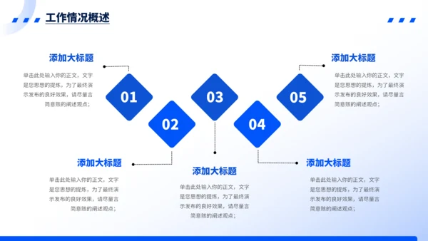 蓝色简约风工作汇报PPT模板