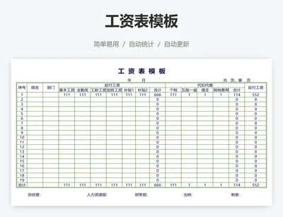 工资表模板