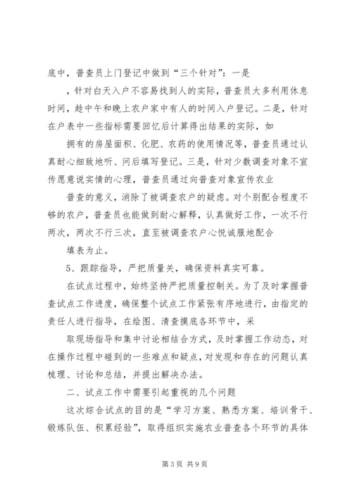 乡镇第二次农业普查综合试点工作总结.docx