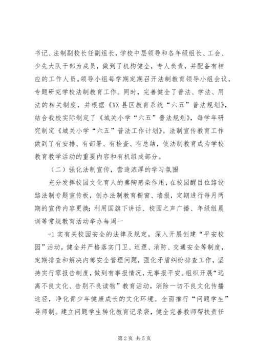 城关小学六五”普法工作自查汇报材料.docx