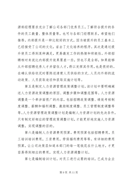 人力资源的规划方案.docx