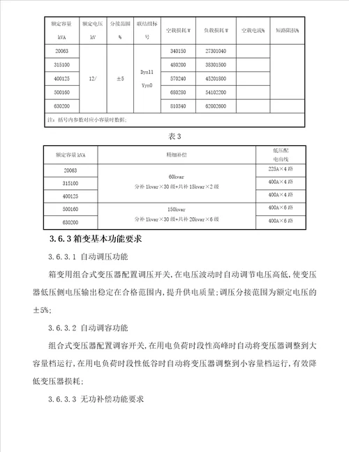 专用箱式变压器技术规范书