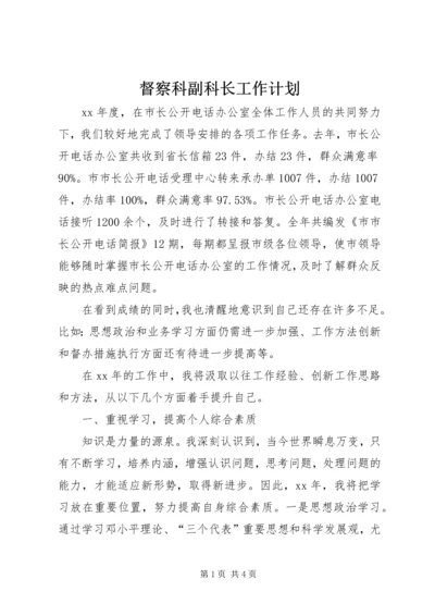 督察科副科长工作计划 (2).docx