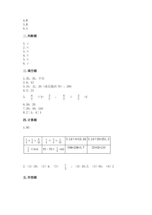 小学六年级数学上册期末卷附答案【模拟题】.docx