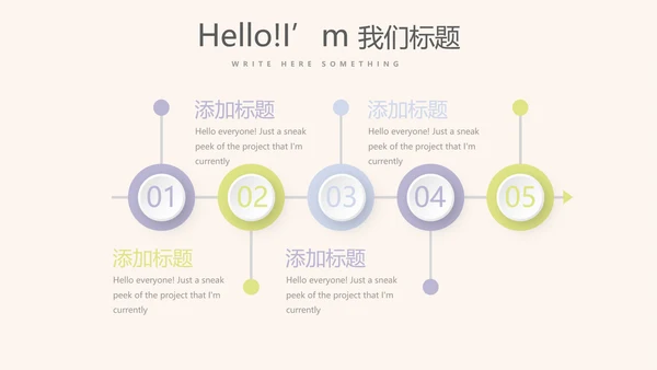 紫色淡雅小清新微立体述职报告通用PPT动态模板封面含PS