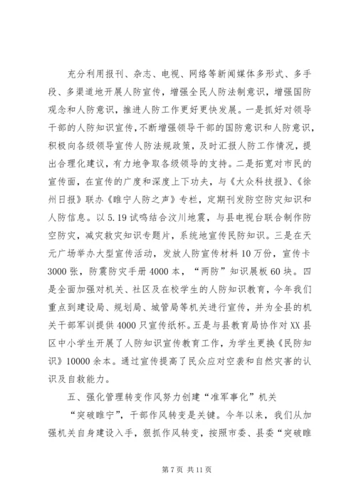 人防办公室党风廉政建设责任制工作总结.docx