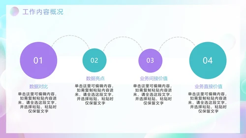 简约清新渐变弥散风年终工作总结PPT模板