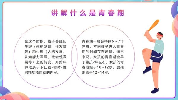 蓝色几何青春不迷茫健康伴成长班会带内容PPT模板