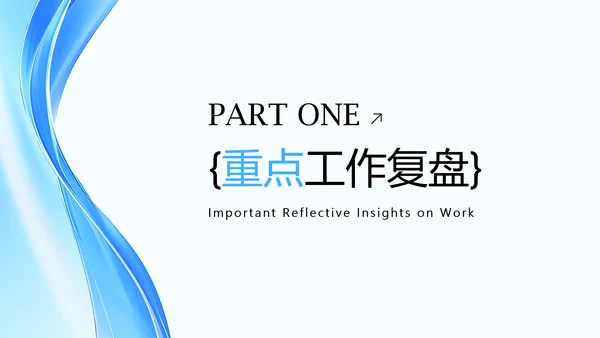 蓝色渐变年中述职工作总结PPT模板