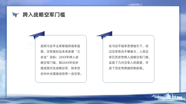 插画空军建军节科普宣传PPT课件