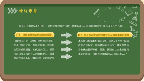 黑板风简约学习教师法教师PPT教师培训