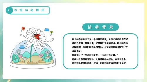 春暖花开郊游活动旅游攻略通用PPT模板