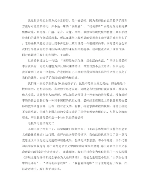 精编之毛概学习总结范文.docx