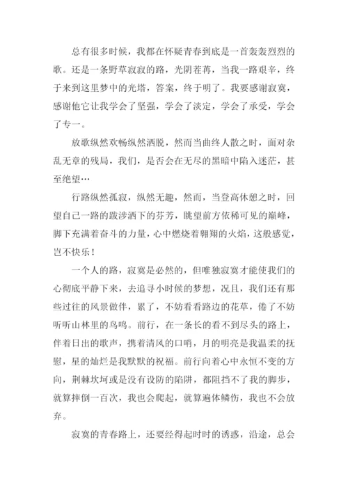 寂寞的青春路作文.docx