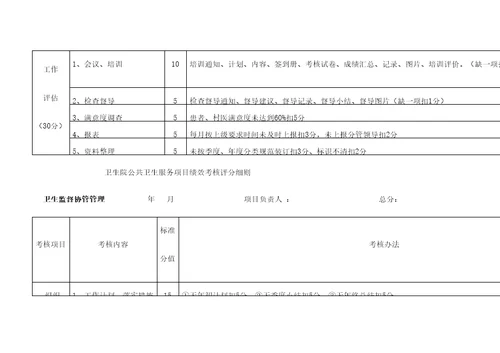 公卫项目绩效考核评分细则精选文档