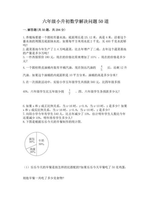 六年级小升初数学解决问题50道带答案（综合卷）.docx