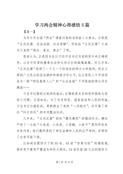 学习两会精神心得感悟5篇.docx