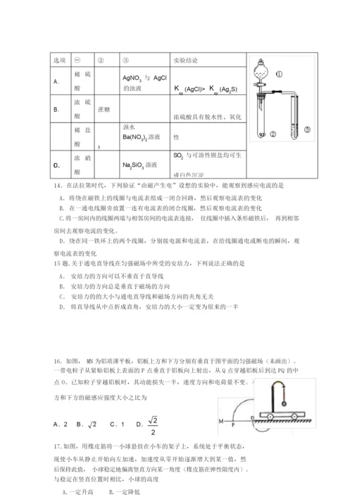 2014全国高考新课标1卷理科综合试题答案与解析.docx