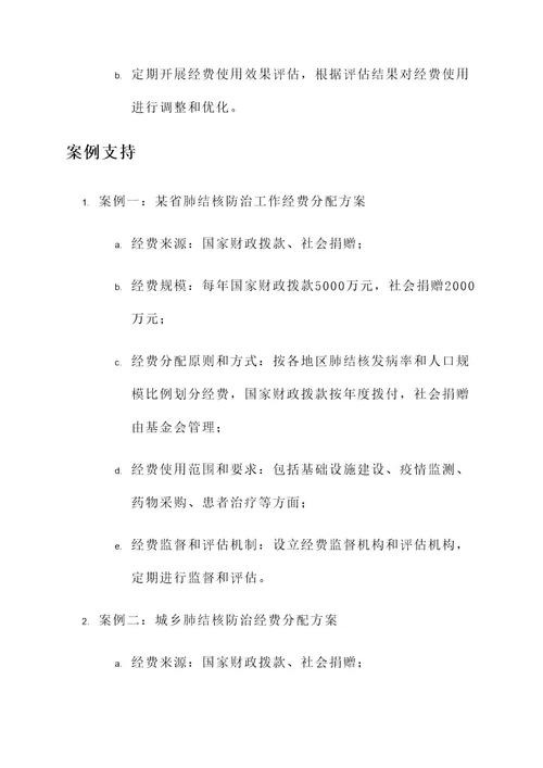 肺结核管理经费发放方案