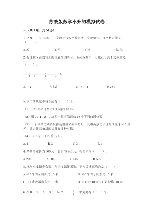 苏教版数学小升初模拟试卷带答案（达标题）.docx