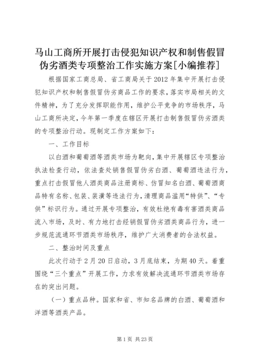 马山工商所开展打击侵犯知识产权和制售假冒伪劣酒类专项整治工作实施方案[小编推荐].docx