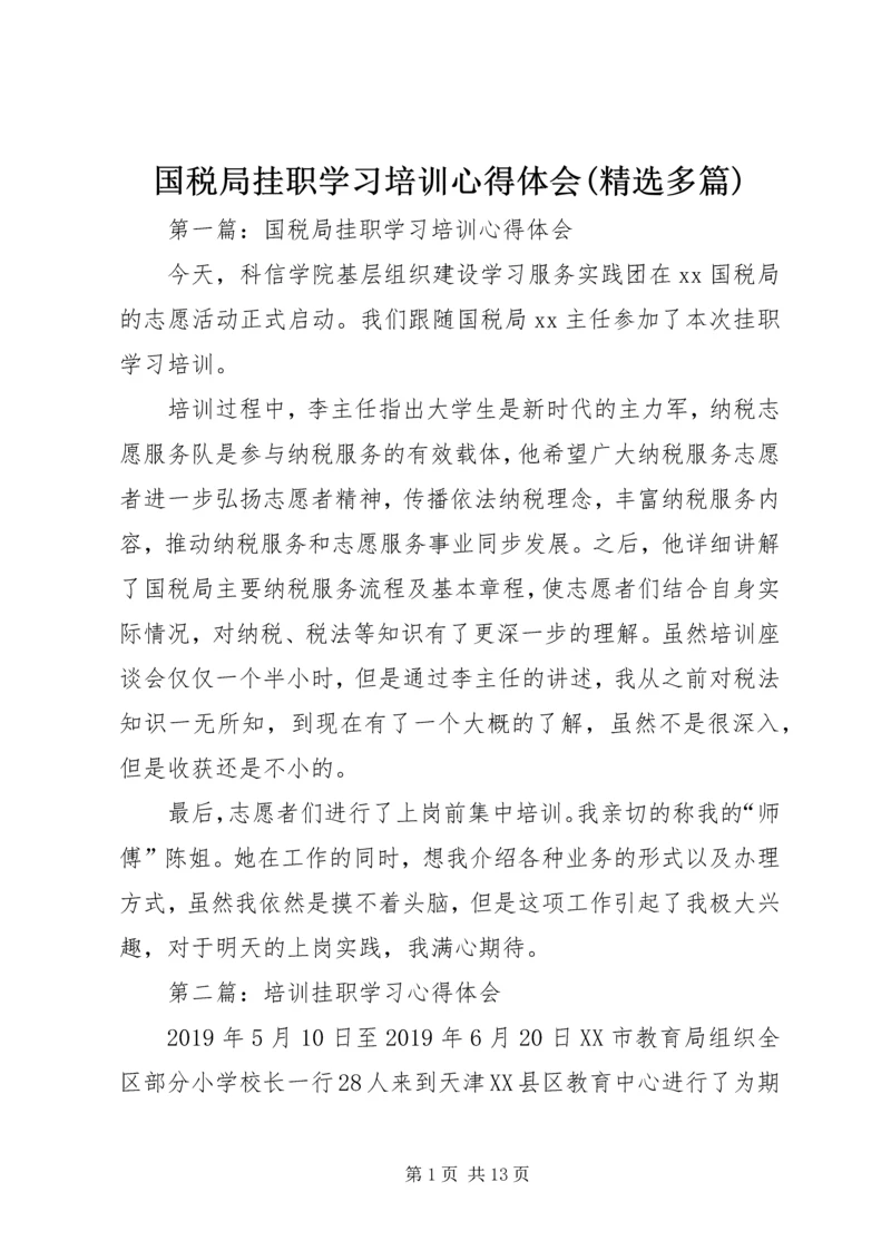 国税局挂职学习培训心得体会(精选多篇).docx