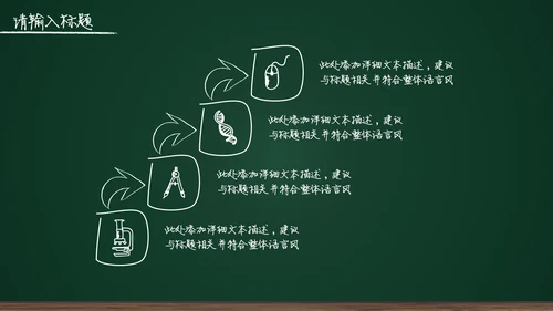黑板背景粉笔手绘教育工作汇报通用PPT模板
