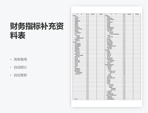 财务指标补充资料表