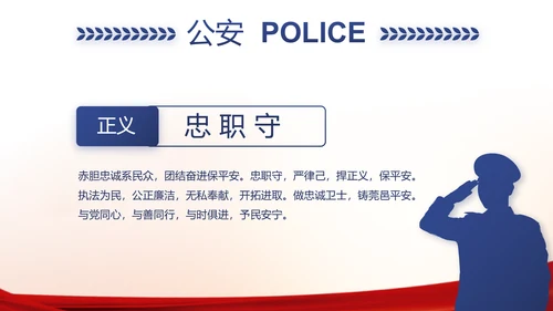 红色大气公安警察工作汇报PPT动态