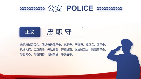 红色大气公安警察工作汇报PPT动态