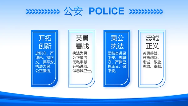 蓝色政治建警从严治警公安警察动态PPT