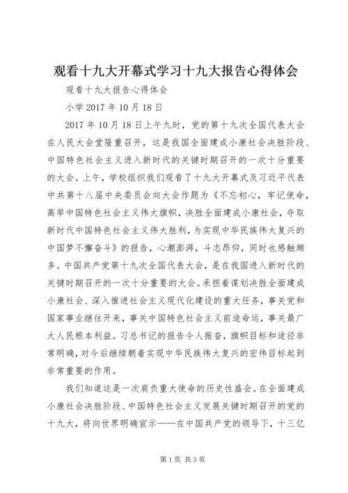 观看十九大开幕式学习十九大报告心得体会.docx