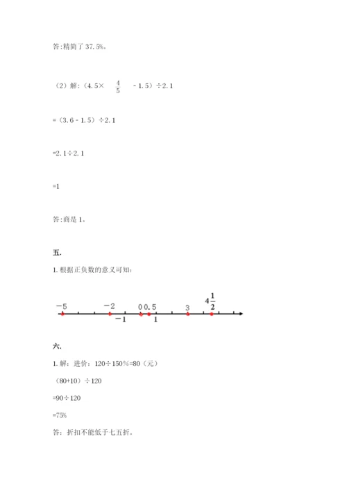 小学数学六年级下册竞赛试题附参考答案（名师推荐）.docx