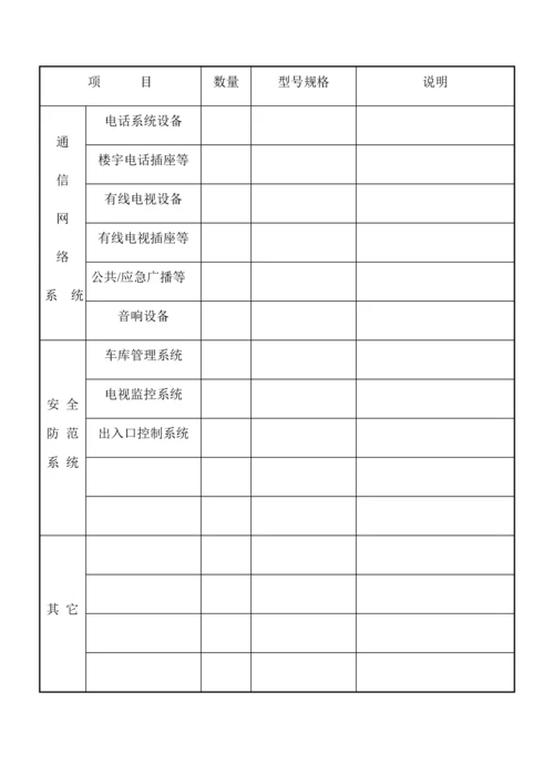 物业移交表格全套.docx