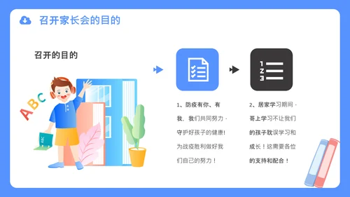 中小学疫情线上教学家长会通用PPT课件