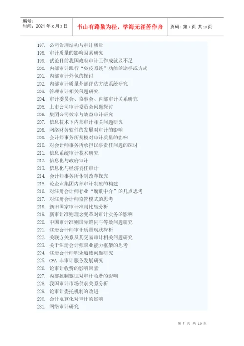 山东经济学院会计学院本科毕业生论文选题.docx
