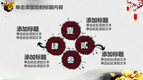 精美水墨中国风中秋节传统文化PPT模板