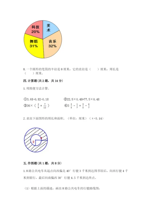 2022人教版六年级上册数学期末考试卷及答案【网校专用】.docx